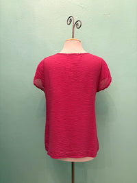 CAP SLEEVE SWING TOP PARACHUTE-RHUBARB-CUT LOOSE