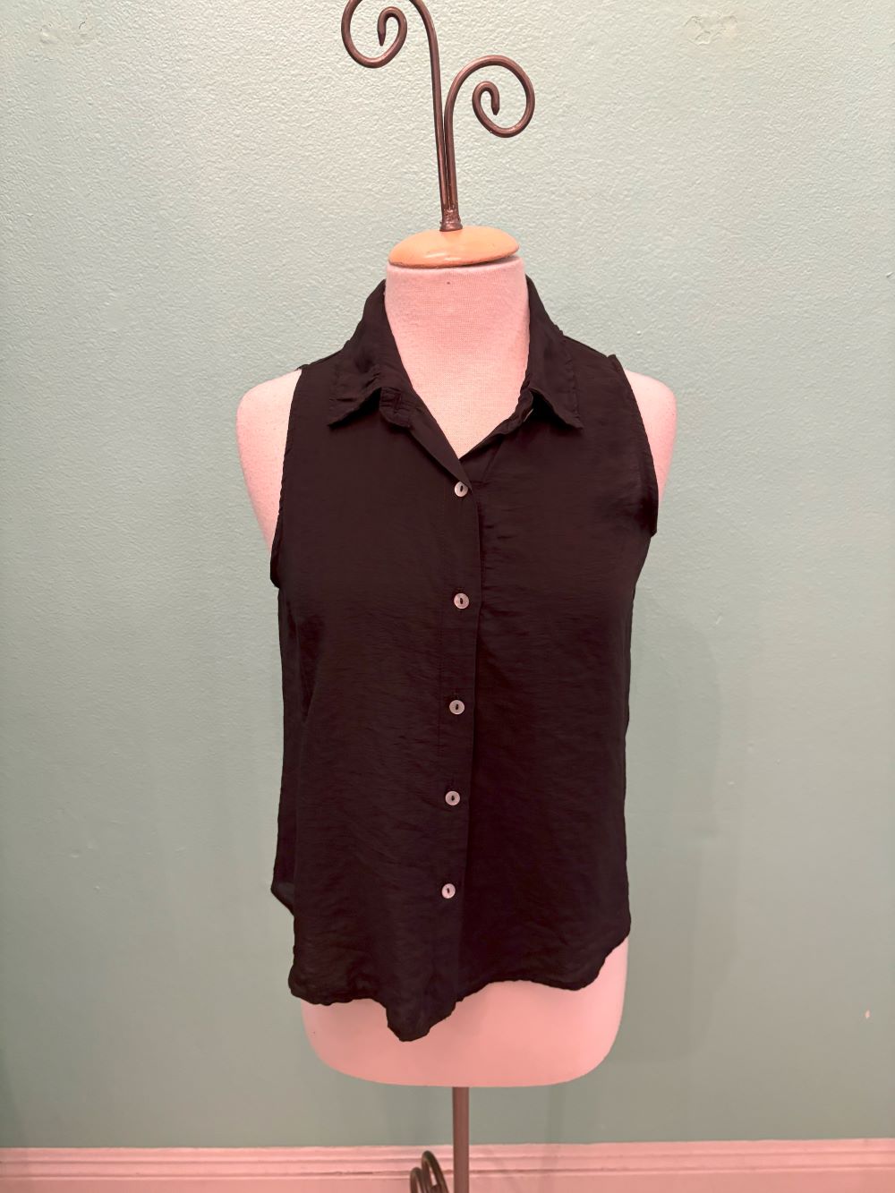 SLEEVELESS COLOR SHIRT PARACHUTE-BLACK-CUT LOOSE