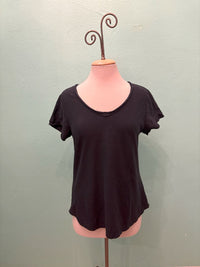 RAW EDGE V-NECK TEE-LIGHTS OUT-CUT LOOSE