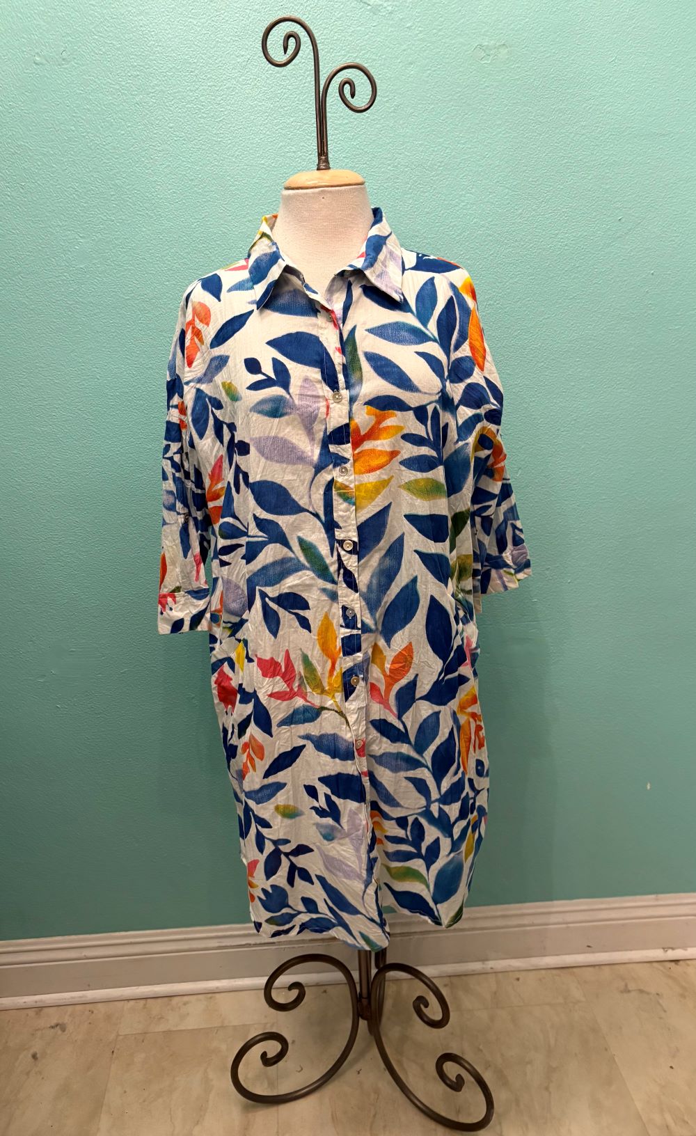 JIJI DRESS BLUE WHITE MULTI-DRESS ADDICT