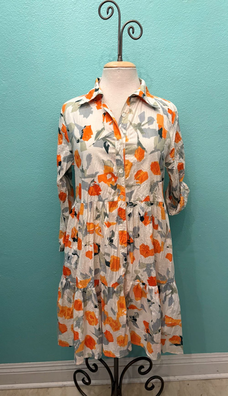 JUNE BUTTONDOWN POPPY FLORAL-DRESS ADDICT