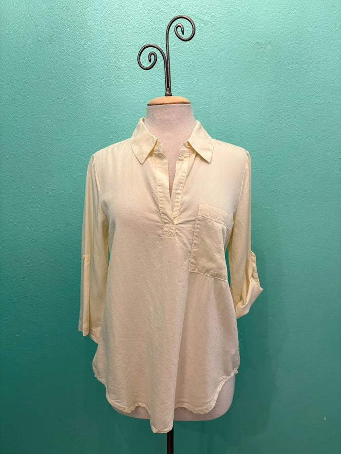 ROLL TAB PATCH POCKET TUNIC-MILK FROST-MODODOC