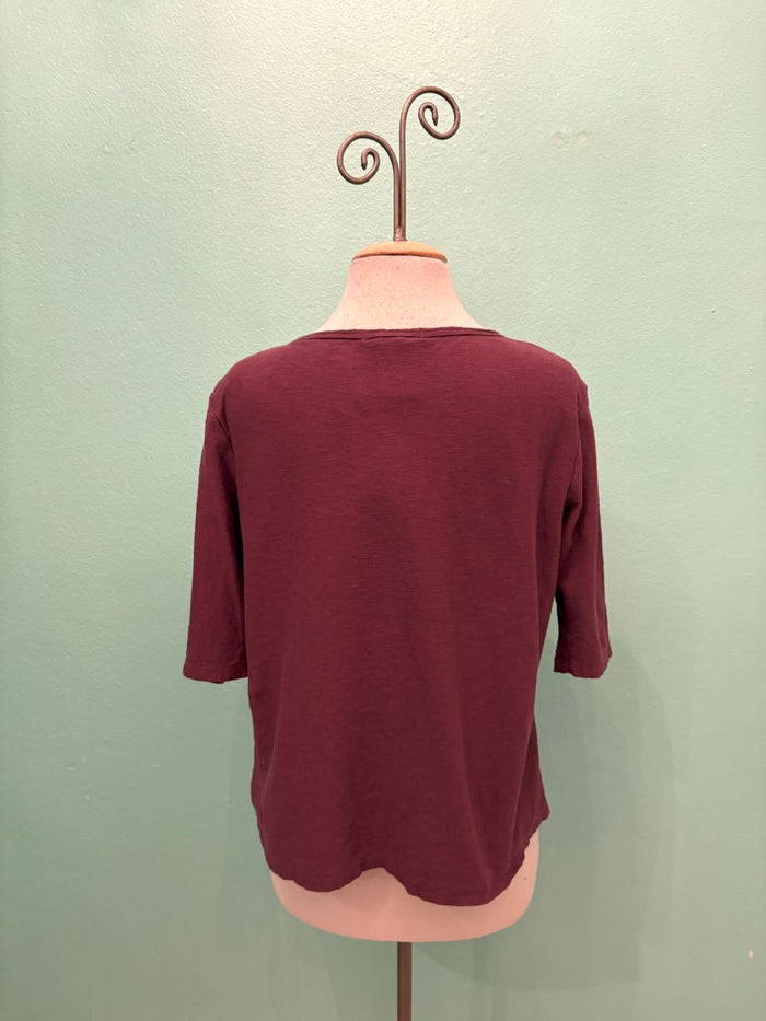 ELBOW SLEEVE BOXY TEE-CINNABARK-CUT LOOSE