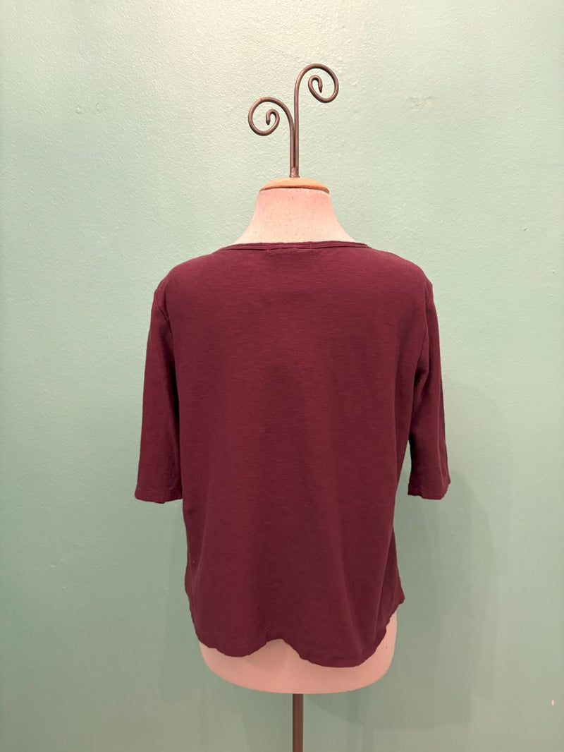 ELBOW SLEEVE BOXY TEE-CINNABARK-CUT LOOSE