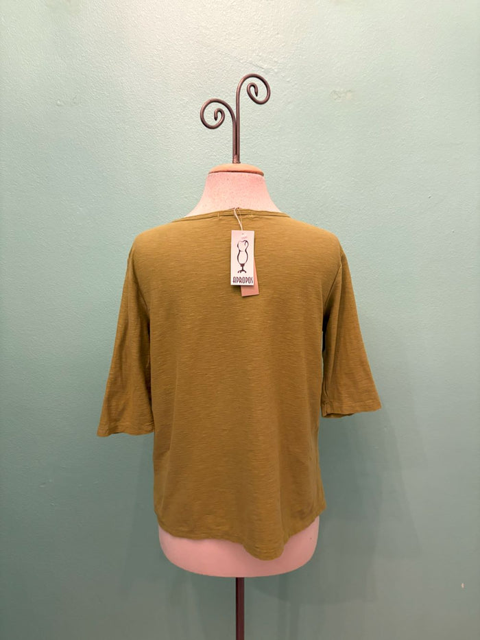 ELBOW SLEEVE BOXY TEE-FROG-CUT LOOSE