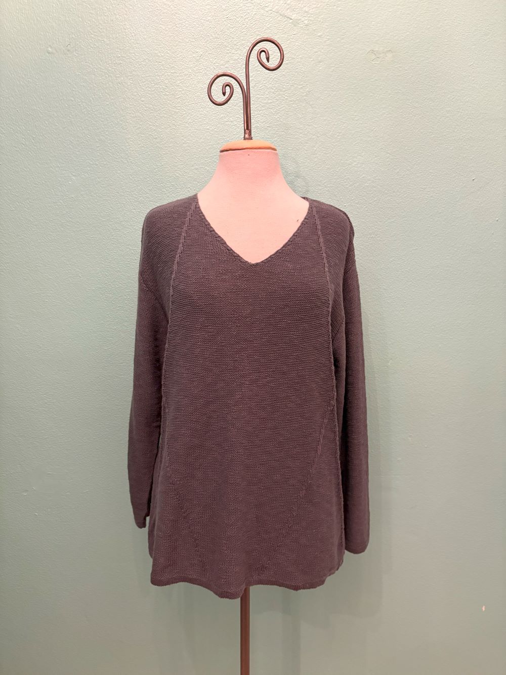 LONG SLEEVE V-NECK SWEATER 100% COTTON - AVALIN