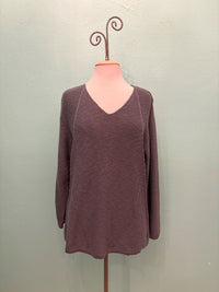 LONG SLEEVE V-NECK SWEATER 100% COTTON - AVALIN