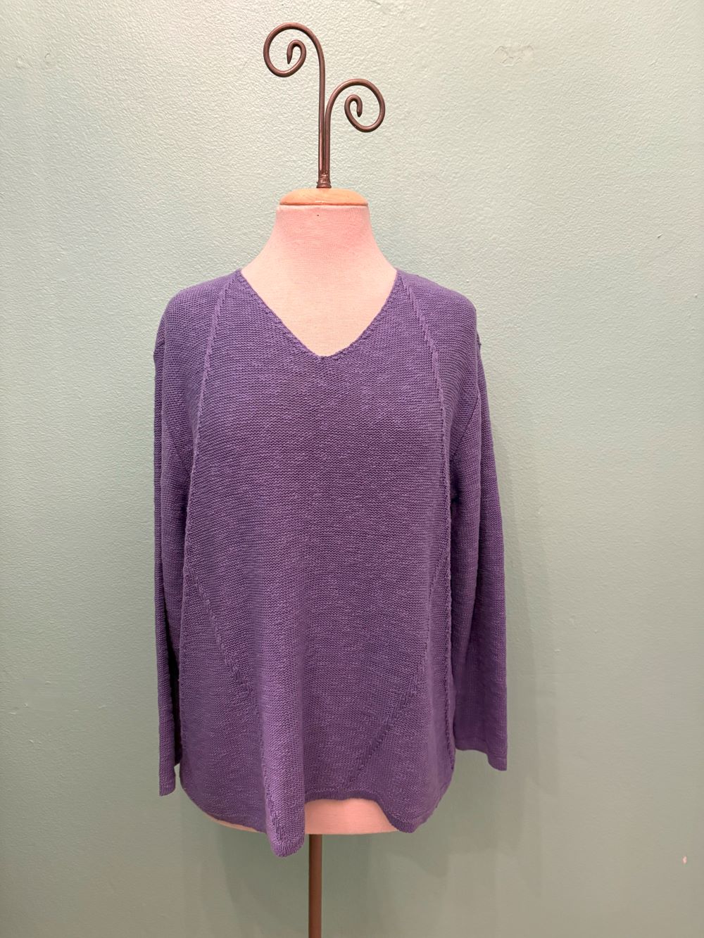 LONG SLEEVE V-NECK SWEATER 100% COTTON - AVALIN