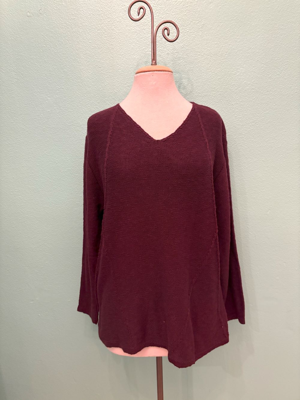 LONG SLEEVE V-NECK SWEATER 100% COTTON - AVALIN