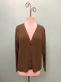 RIBBED 4 BUTTON CARDIGAN 100% COTTON-AVALIN