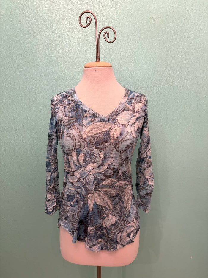 BRIAR 3/4 SLEEVE V-NECK TOP-LEGER