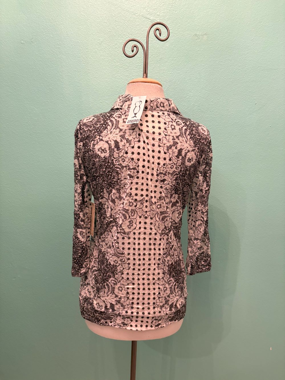 SERAFINA 3/4 SLEEVE SNAP SHIRT-LEGER