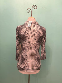 SERAFINA 3/4 SLEEVE SNAP SHIRT-LEGER