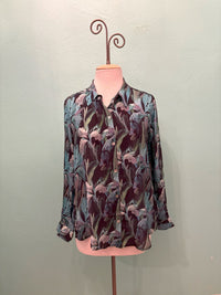 TEAL LEAF BUTTONDOWN BLOUSE-APNY
