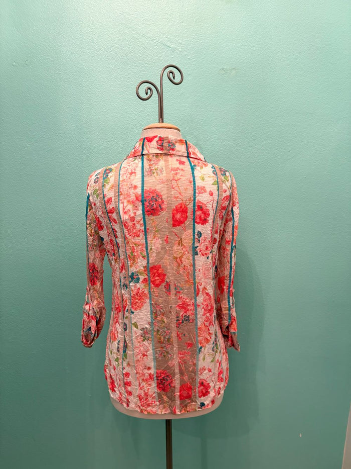 OLIVIA ROLL-UP SLEEVE SNAP SHIRT-LEGER