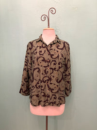 SWIRL CROP EASY SHIRT-SUCCULENT-CUT LOOSE