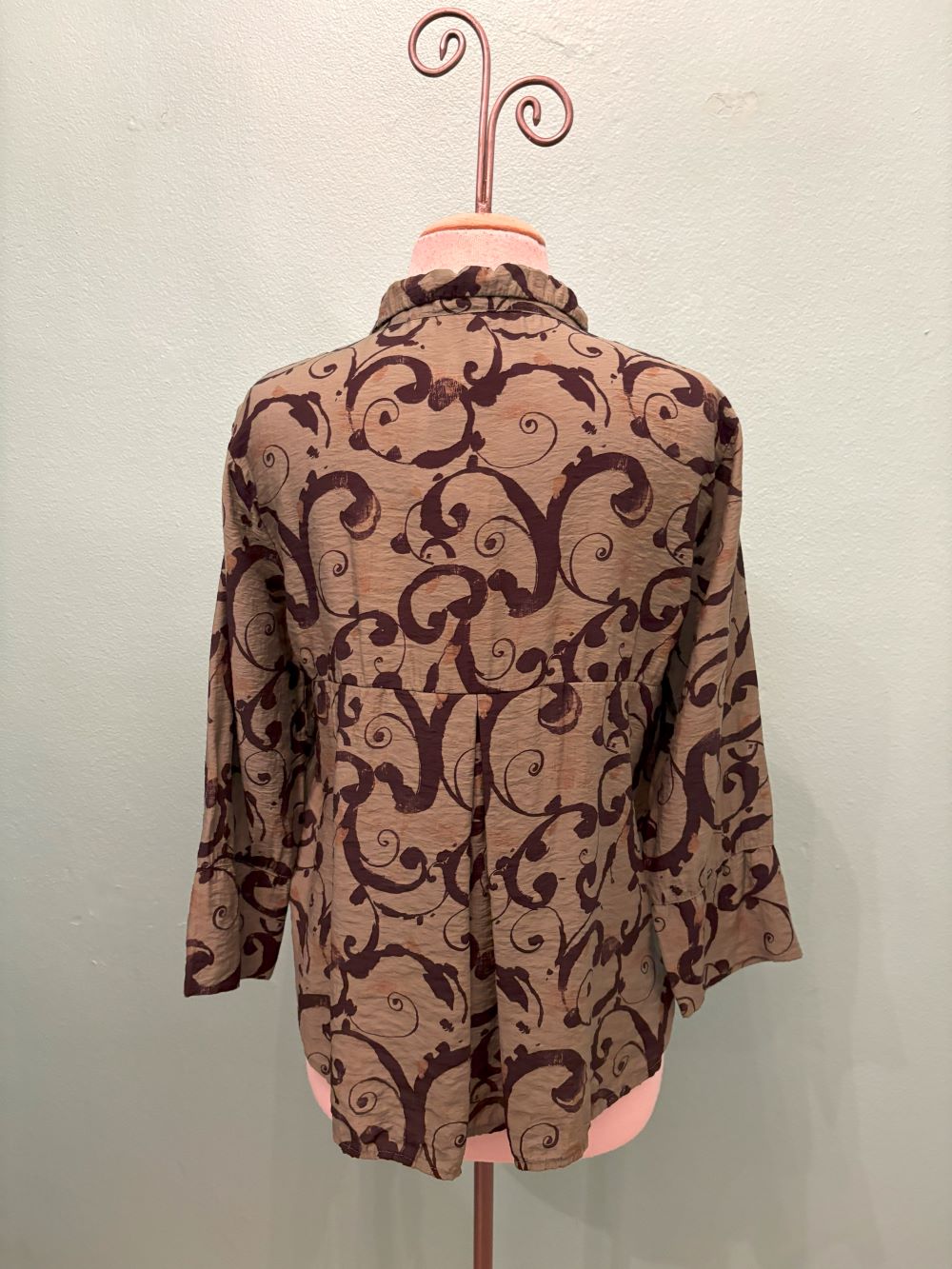 SWIRL CROP EASY SHIRT-SUCCULENT-CUT LOOSE