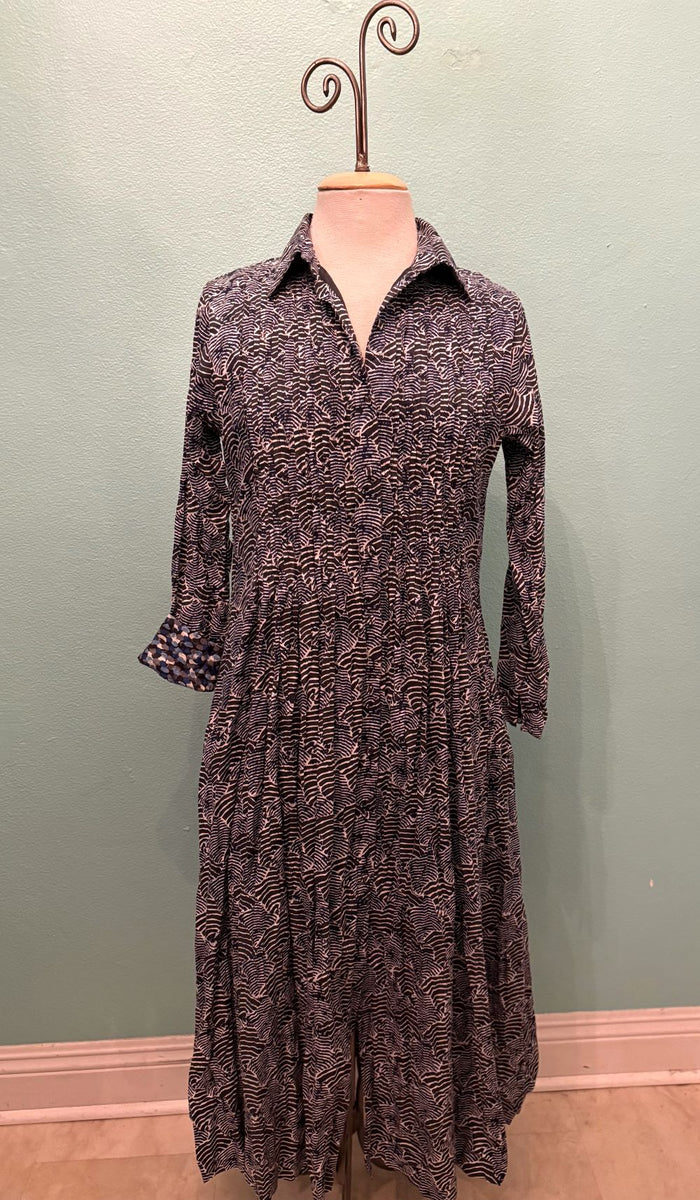 JOT DRESS-NAVY PRINT-DRESS ADDICT