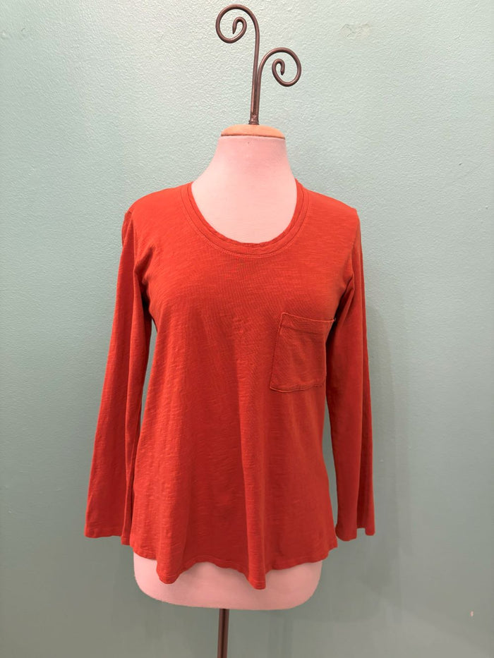 FAVORITE 3/4 SLEEVE POCKET TEE-CEDAR-COTTON LANI