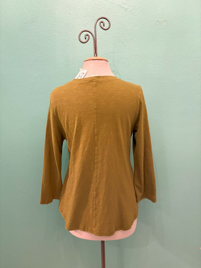 SWING CREW NECK 3/4 SLEEVE TEE-SPUD-COTTON LANI