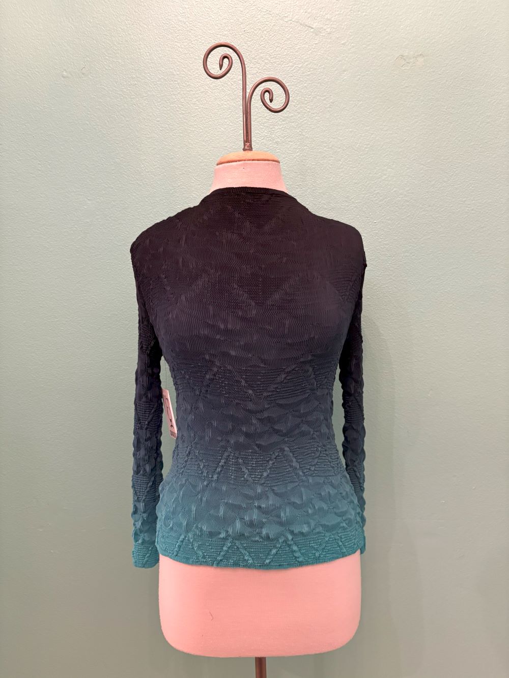 OMBRE CRINKLE L/S BLOUSE-26008-VANITE COUTURE