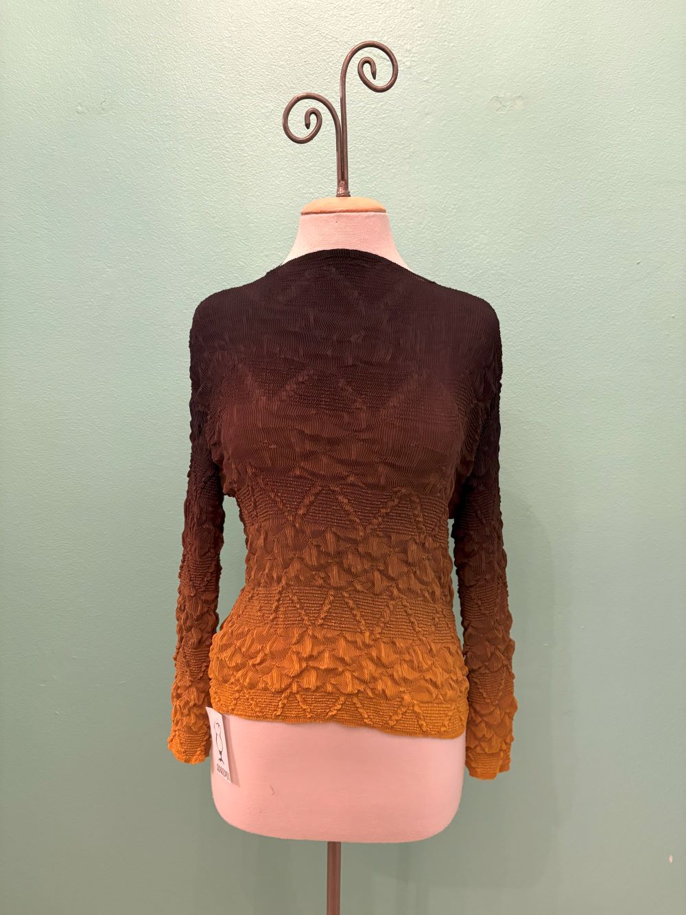 OMBRE CRINKLE L/S BLOUSE-26008-VANITE COUTURE