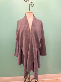 CRINKLE SHAWL COLLAR DUSTER-VANITE COUTURE