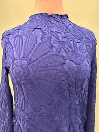 EMBOSSED LONG SLEEVE BLOUSE-68091-VANITE COUTURE