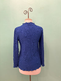 EMBOSSED LONG SLEEVE BLOUSE-68091-VANITE COUTURE