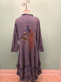 L/S PEACOCK BUTTONDOWN DRESS-PAPER LACE