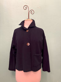 FUNNEL JACKET-INDIGO-ELEVEN STITCH DESIGN