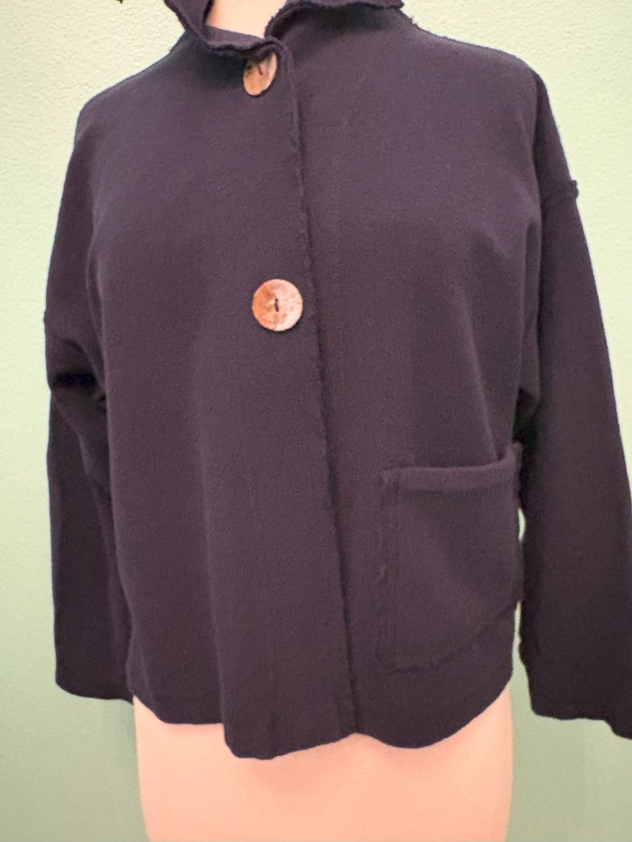 FUNNEL JACKET-INDIGO-ELEVEN STITCH DESIGN