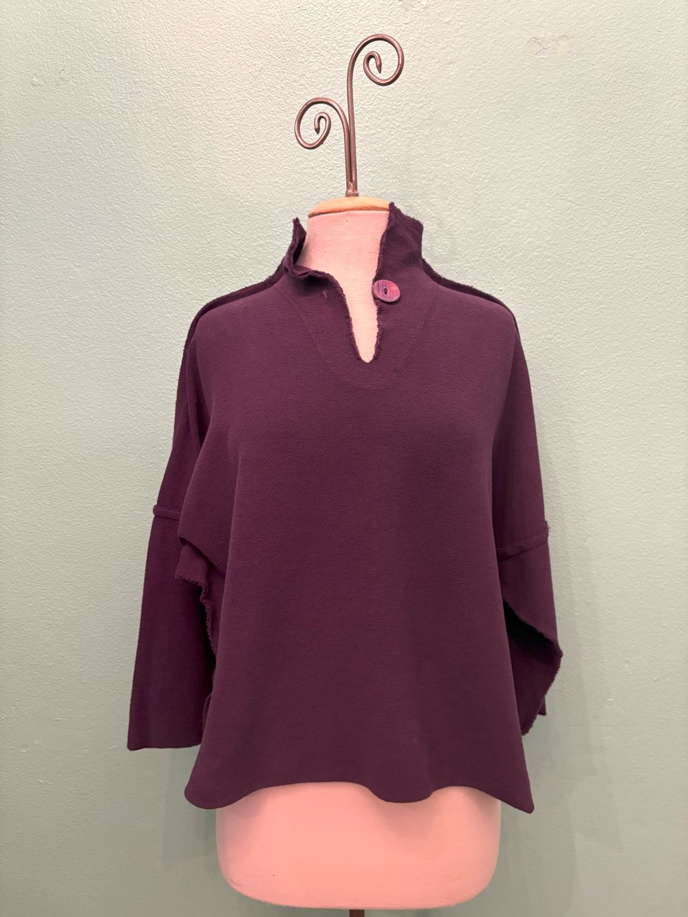 FUNNEL PLUS 3 TOP-EGGPLANT-ELEVEN STITCH DESIGN