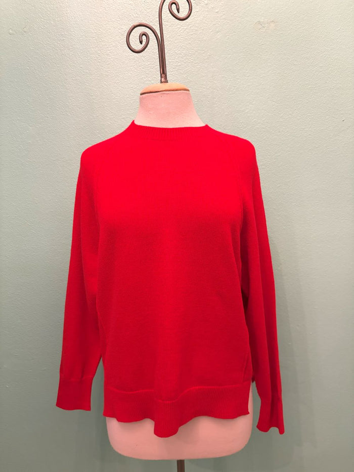 CREW KNIT SWEATER-SCARLET-RENUAR