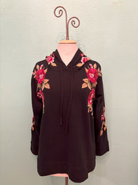 HOODED SWEATSHIRT TUNIC-MEHDI-BLACK-JOHNNY WAS