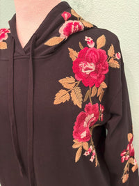 HOODED SWEATSHIRT TUNIC-MEHDI-BLACK-JOHNNY WAS