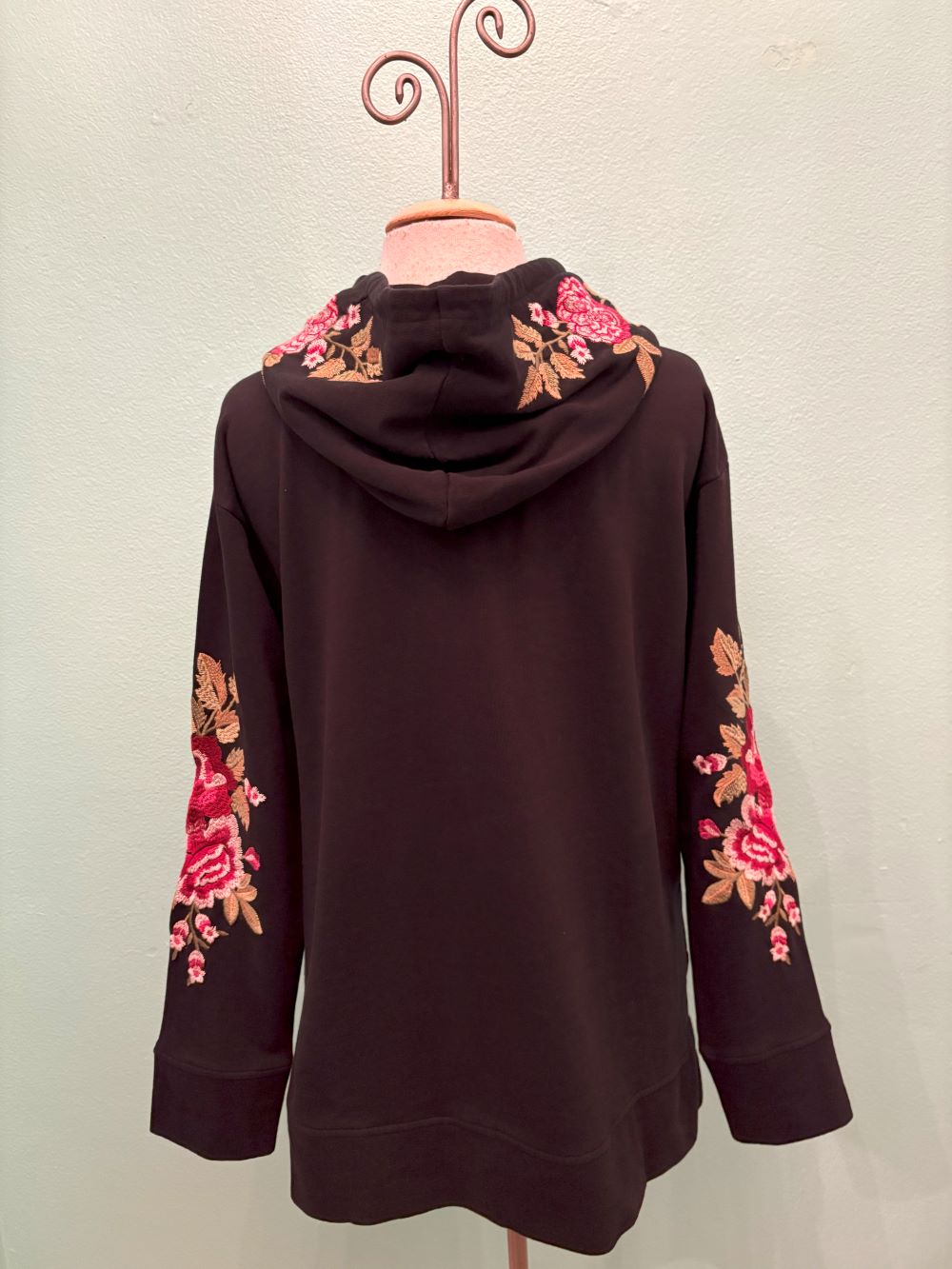 HOODED SWEATSHIRT TUNIC-MEHDI-BLACK-JOHNNY WAS