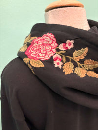 HOODED SWEATSHIRT TUNIC-MEHDI-BLACK-JOHNNY WAS