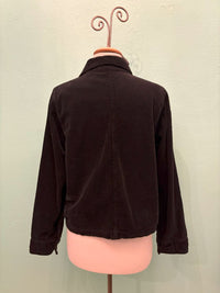 LUX CORDUROY CROPPED JACKET-BLACK-CUT LOOSE