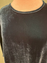 VELVET 3/4 SLEEVE A-LINE TOP-PEACOCK-CUT LOOSE