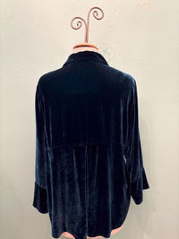 VELVET CROP EASY SHIRT-PEACOCK-CUT LOOSE