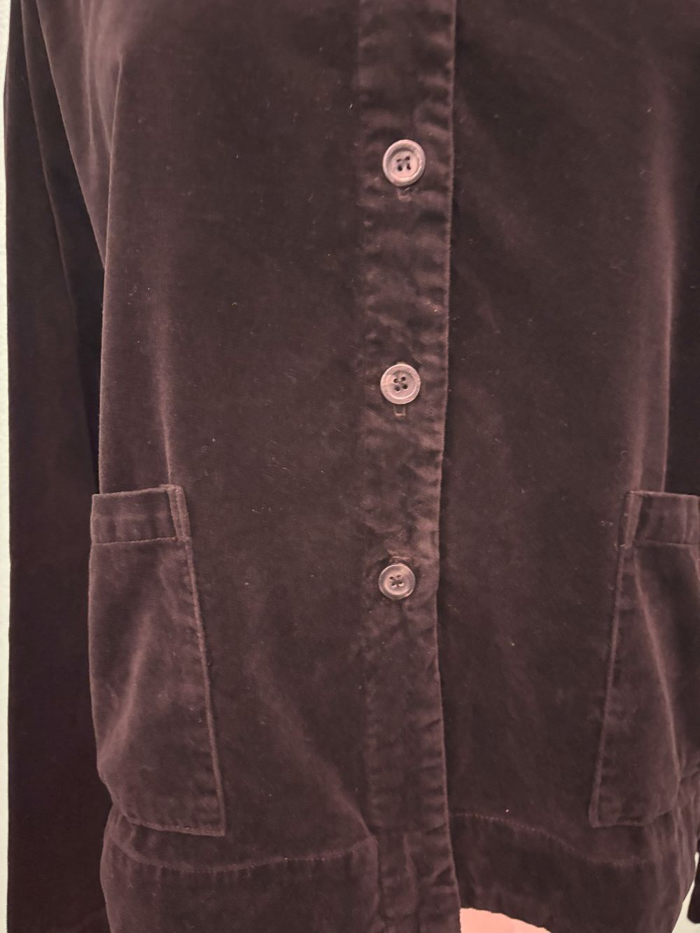 COTTON VELVET L/S CROPPED JACKET-BLACK-CUT LOOSE