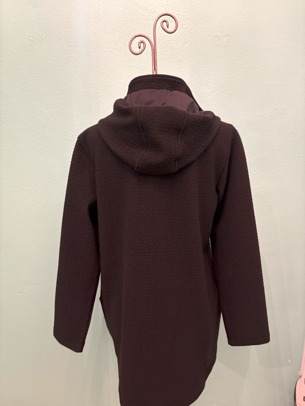 LONG KNIT COAT W/HOOD-BLACK-DOLCEZZA