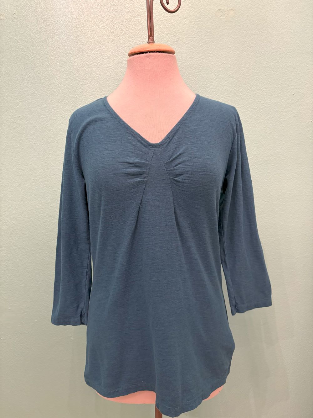 3/4 SLEEVE TUCK TEE-PEACOCK-CUT LOOSE