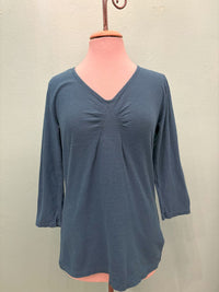 3/4 SLEEVE TUCK TEE-PEACOCK-CUT LOOSE