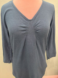 3/4 SLEEVE TUCK TEE-PEACOCK-CUT LOOSE