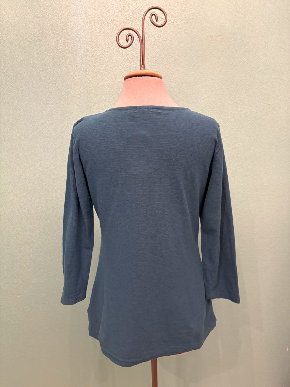 3/4 SLEEVE TUCK TEE-PEACOCK-CUT LOOSE