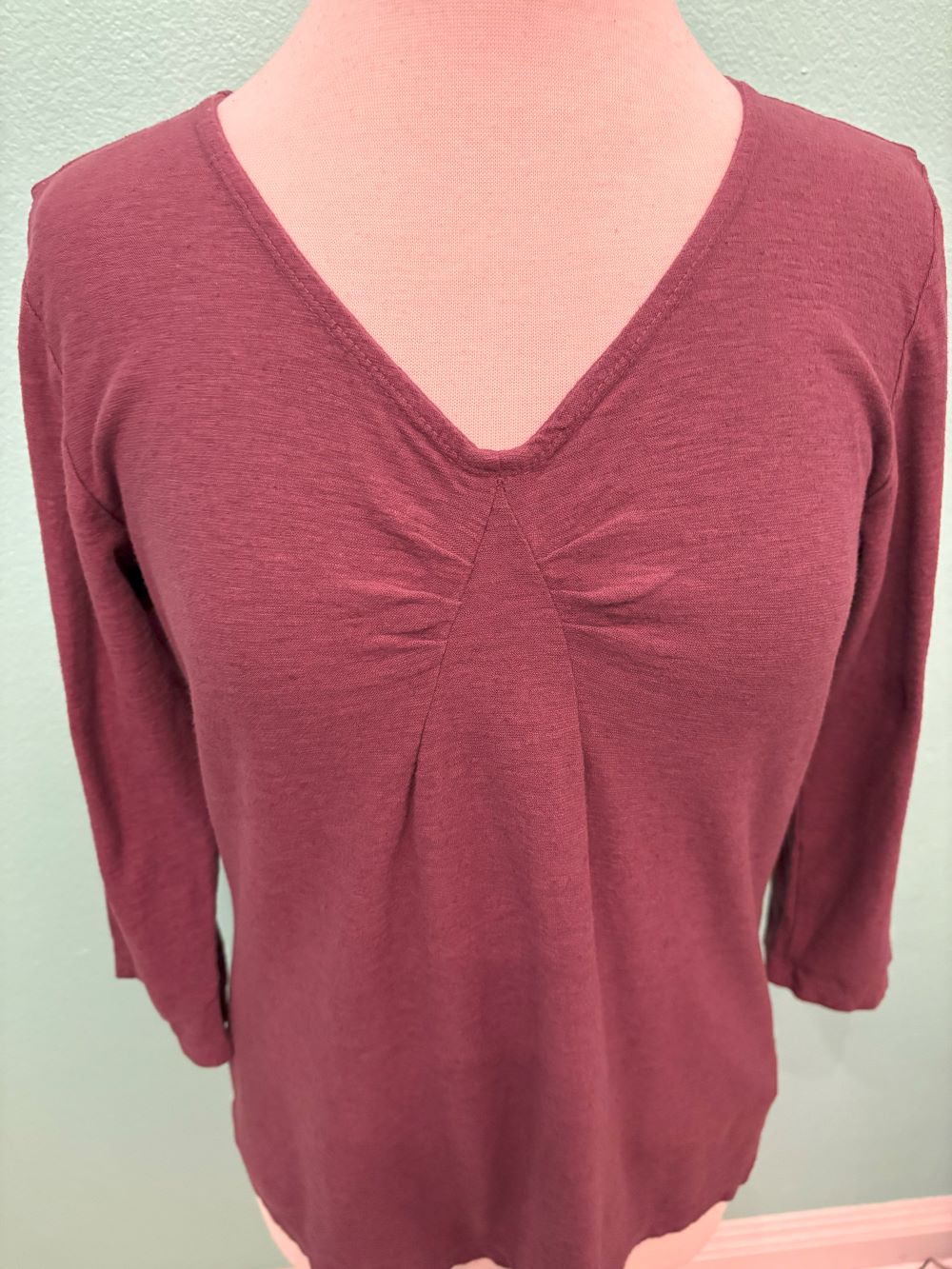 3/4 SLEEVE TUCK TEE-CINNABARK-CUT LOOSE