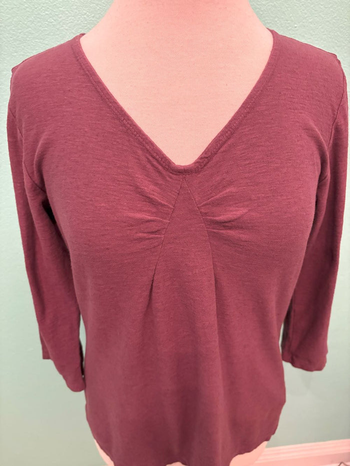 3/4 SLEEVE TUCK TEE-CINNABARK-CUT LOOSE