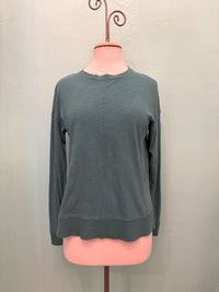 L/S SEAMED CREWNECK PULLOVER-FROZEN TEAL-MODODOC
